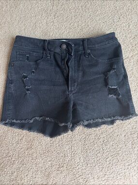Abercrombie & Fitch Black Distressed Denim Jean Shorts
